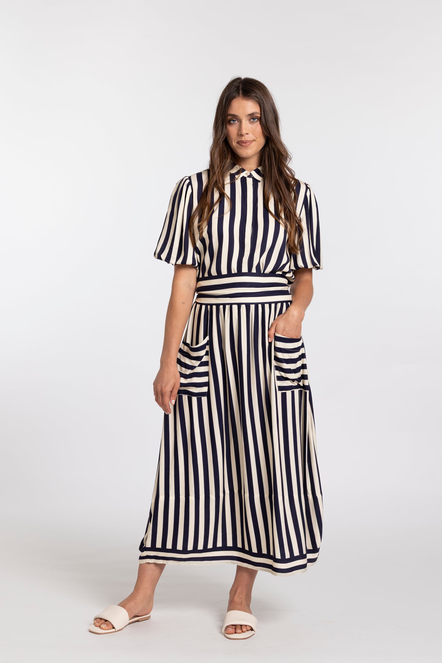 
                  
                    TRENLEY SKIRT-NAVY STRIPE
                  
                