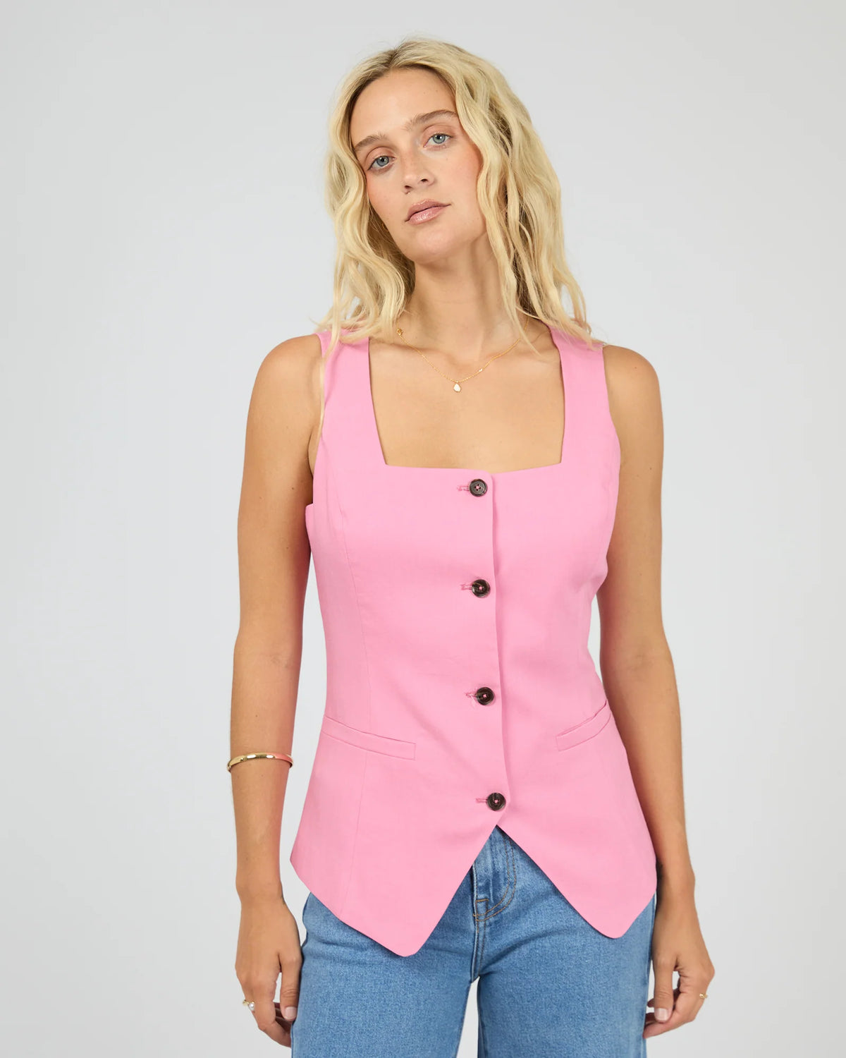 
                  
                    ALL ABOUT EVE FERN LINEN VEST-PINK
                  
                