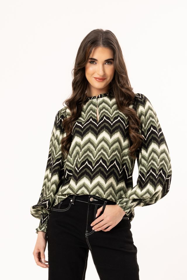 
                  
                    MOVEMENT BLOUSE -FORREST STRIPE
                  
                