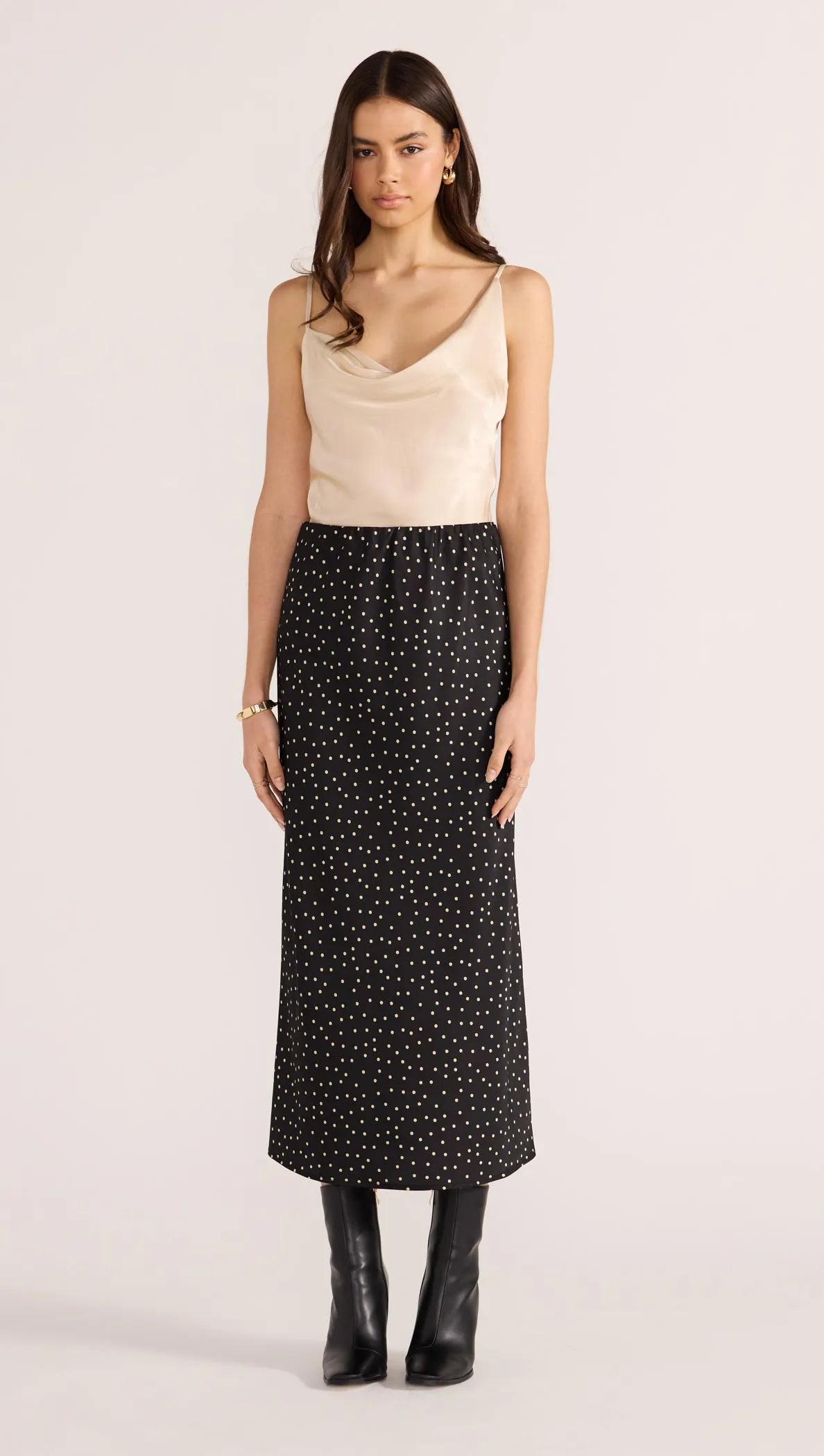 
                  
                    Jemma Polka Bias Midi Skirt
                  
                
