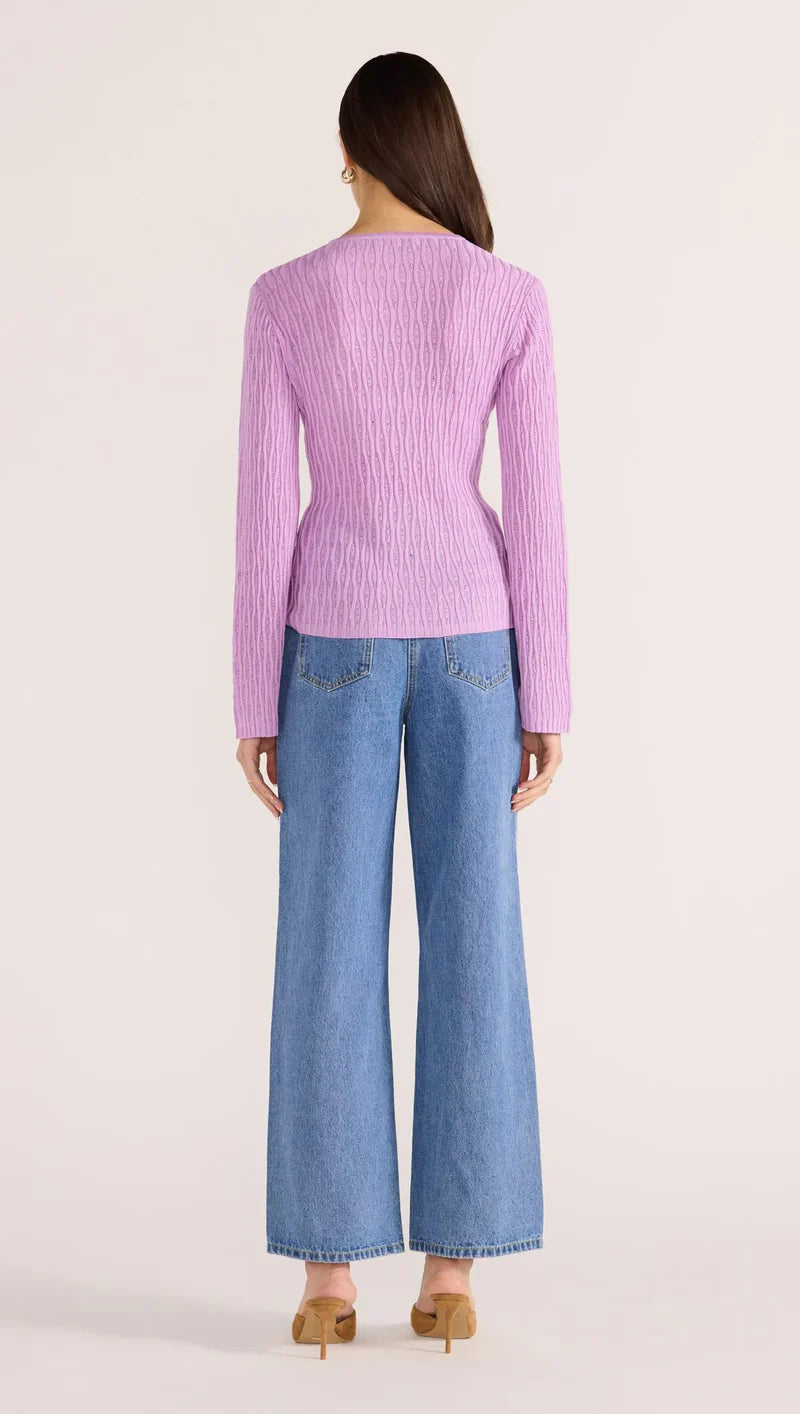 
                  
                    Johnna Button Knit Top -Lilac
                  
                