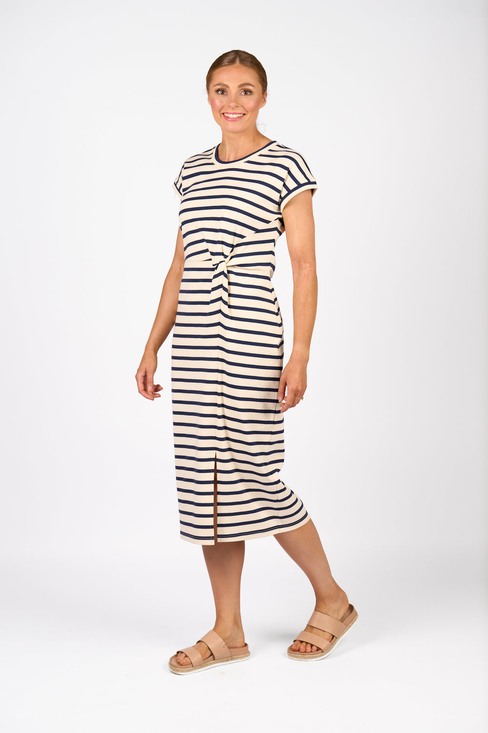 K1047 Parker Dress-Cream/ Ink