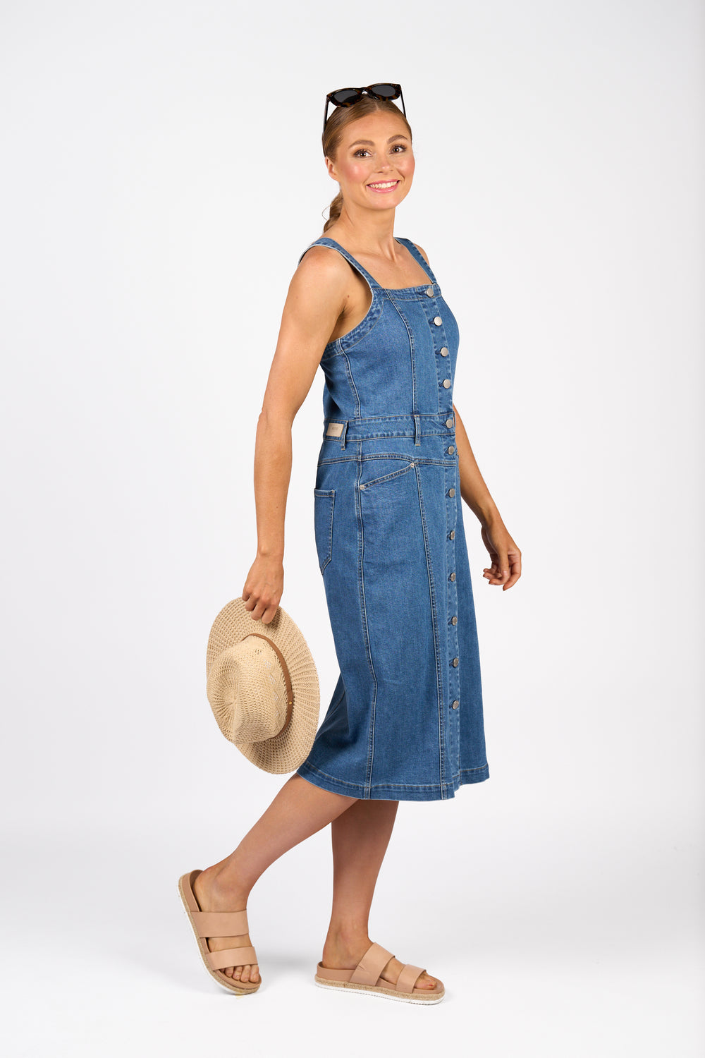 K1062 Novel Dress -Blue Denim