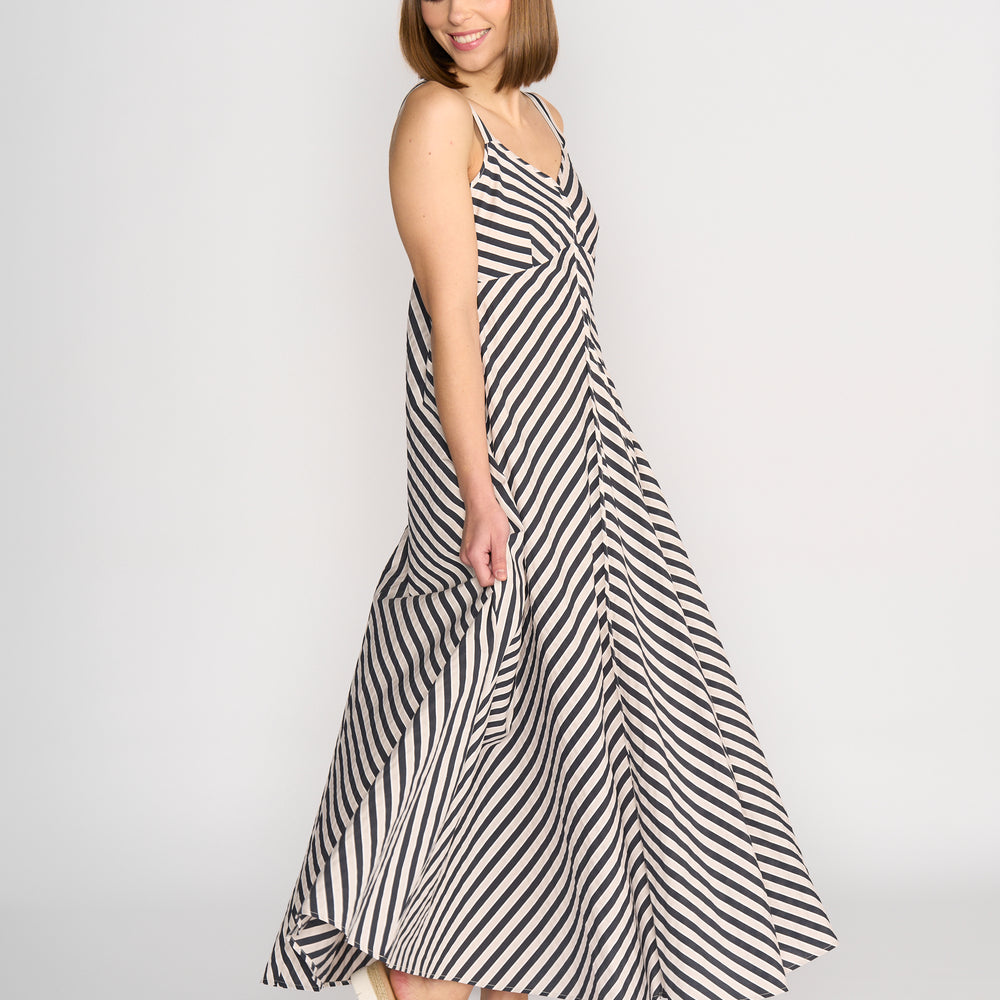 
                  
                    K1067 Gala Dress-Black/ Ecru Stripe
                  
                