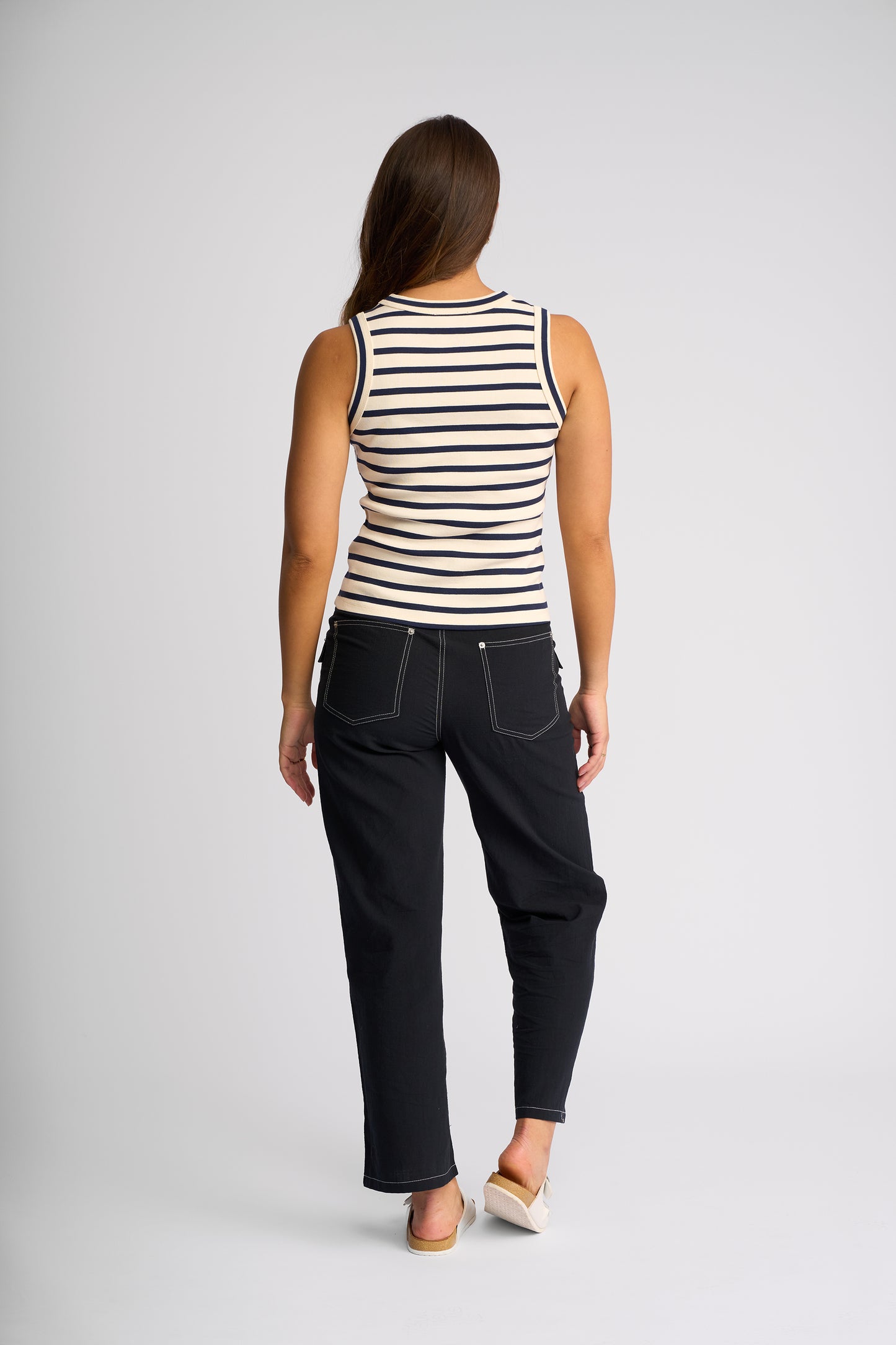 
                  
                    KNEWE RIVIERA TANK-ECRU/INK STRIPE
                  
                