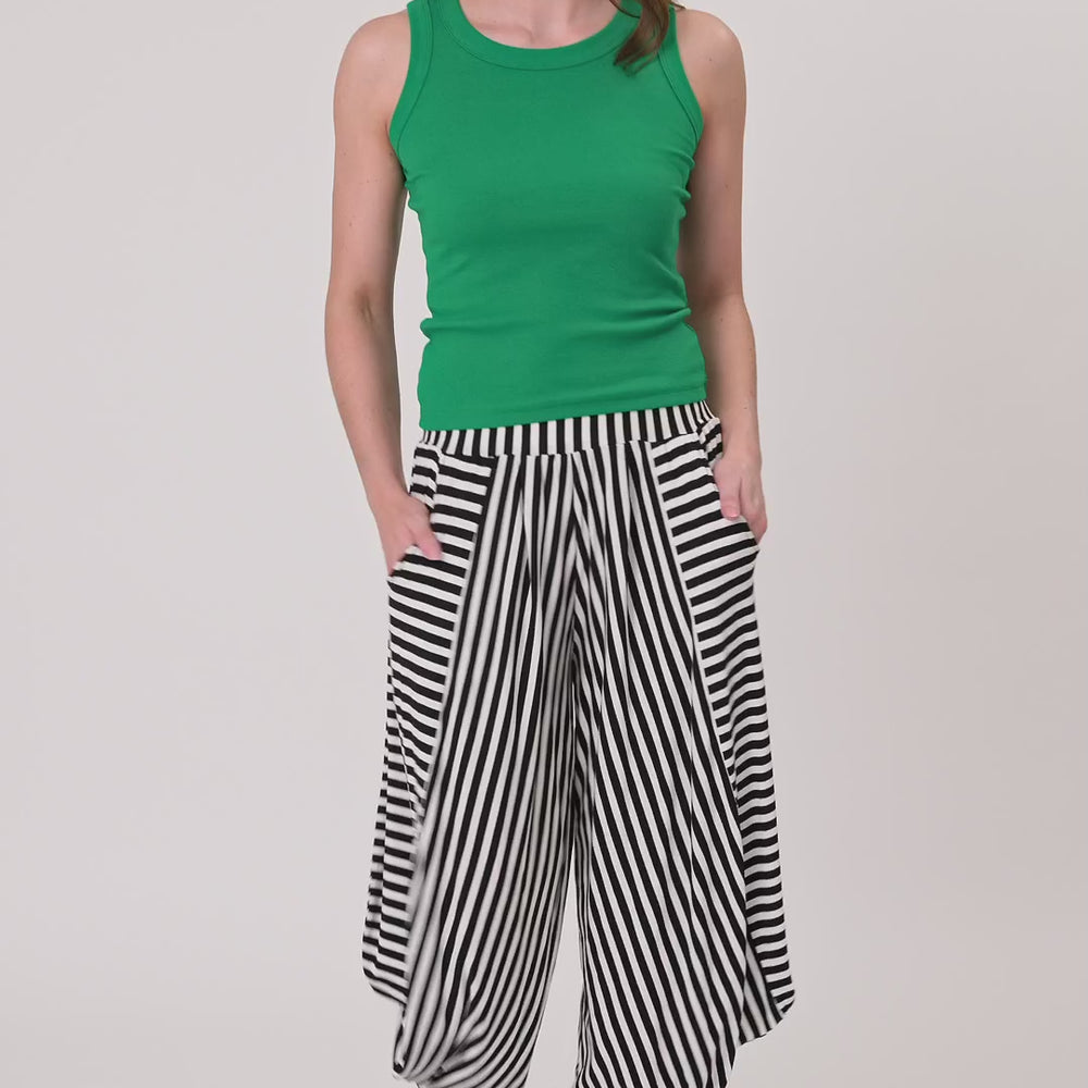 
                  
                    Load and play video in Gallery viewer, Lenka Pant -Black/White stripe
                  
                