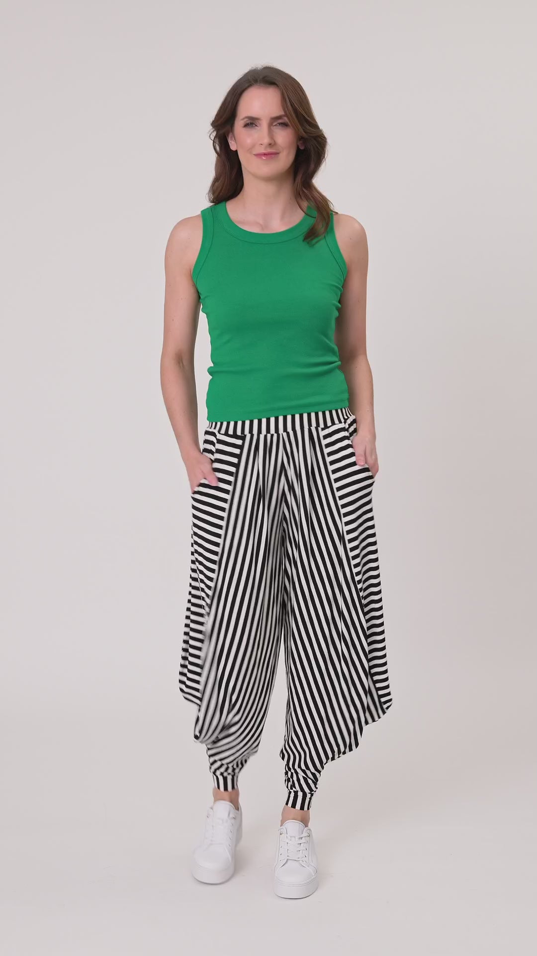 
                  
                    Load and play video in Gallery viewer, Lenka Pant -Black/White stripe
                  
                