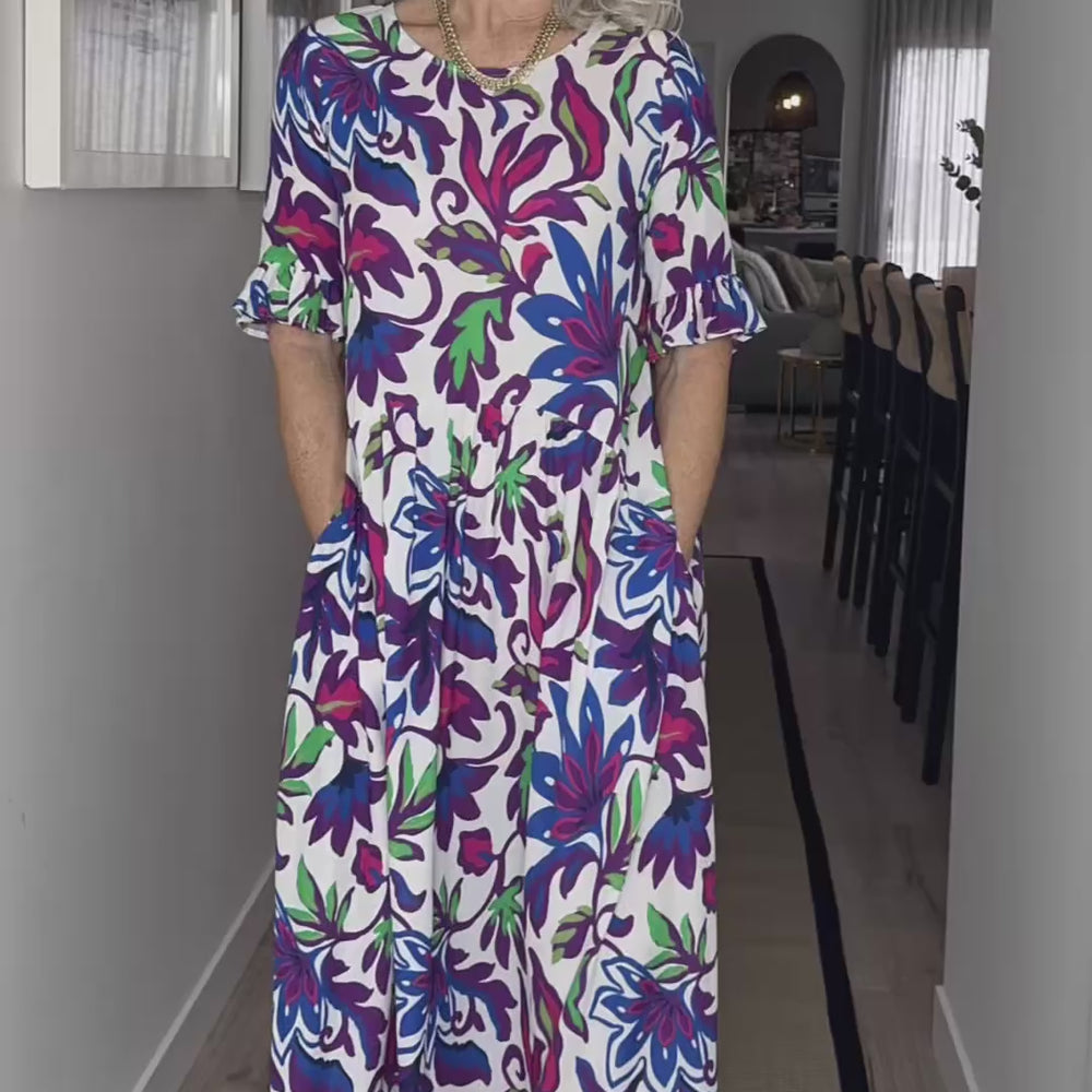 
                  
                    Load and play video in Gallery viewer, Madonna Dress -FLORAL
                  
                