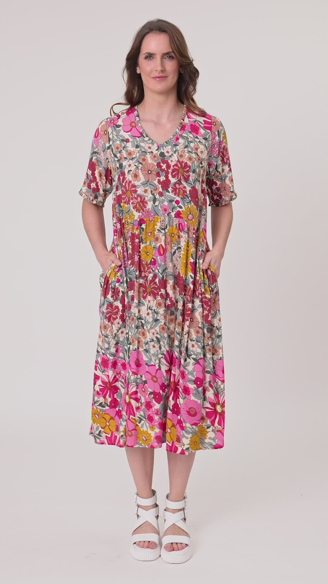 
                  
                    Load and play video in Gallery viewer, Marissa Dress-Garden Floral
                  
                