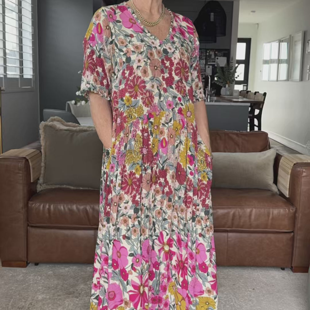 
                  
                    Load and play video in Gallery viewer, Marissa Dress-Garden Floral
                  
                