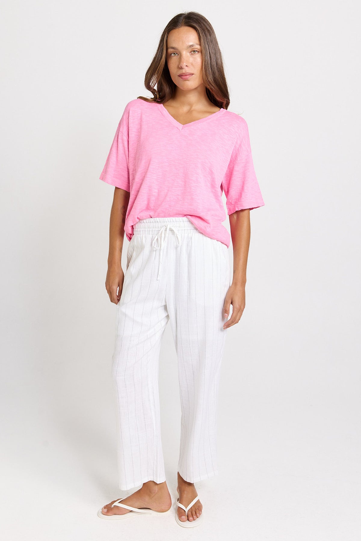 
                  
                    PALM RELAX PANTS-WHITE/BLACK STRIPE
                  
                