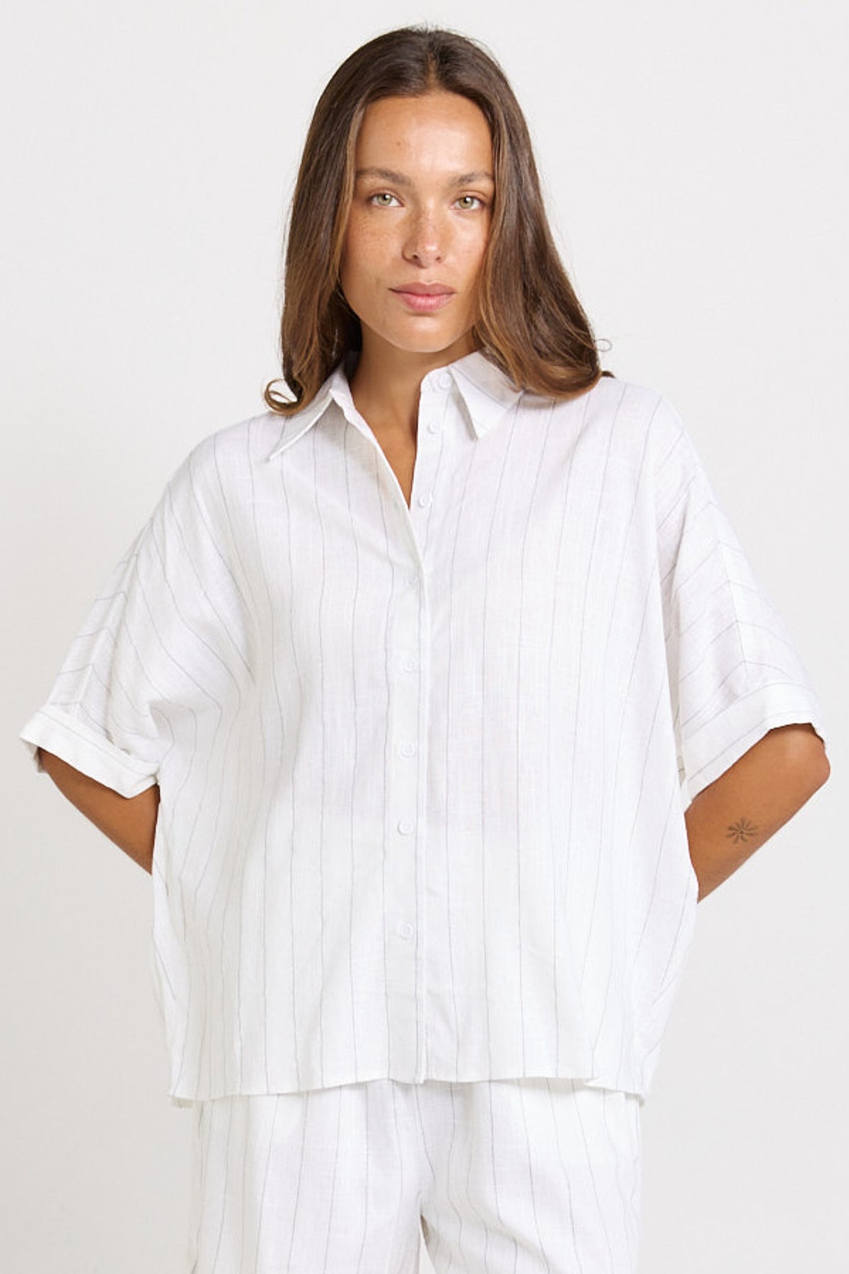 
                  
                    OPHELIA SHIRT-WHITE/BLACK STRIPE
                  
                