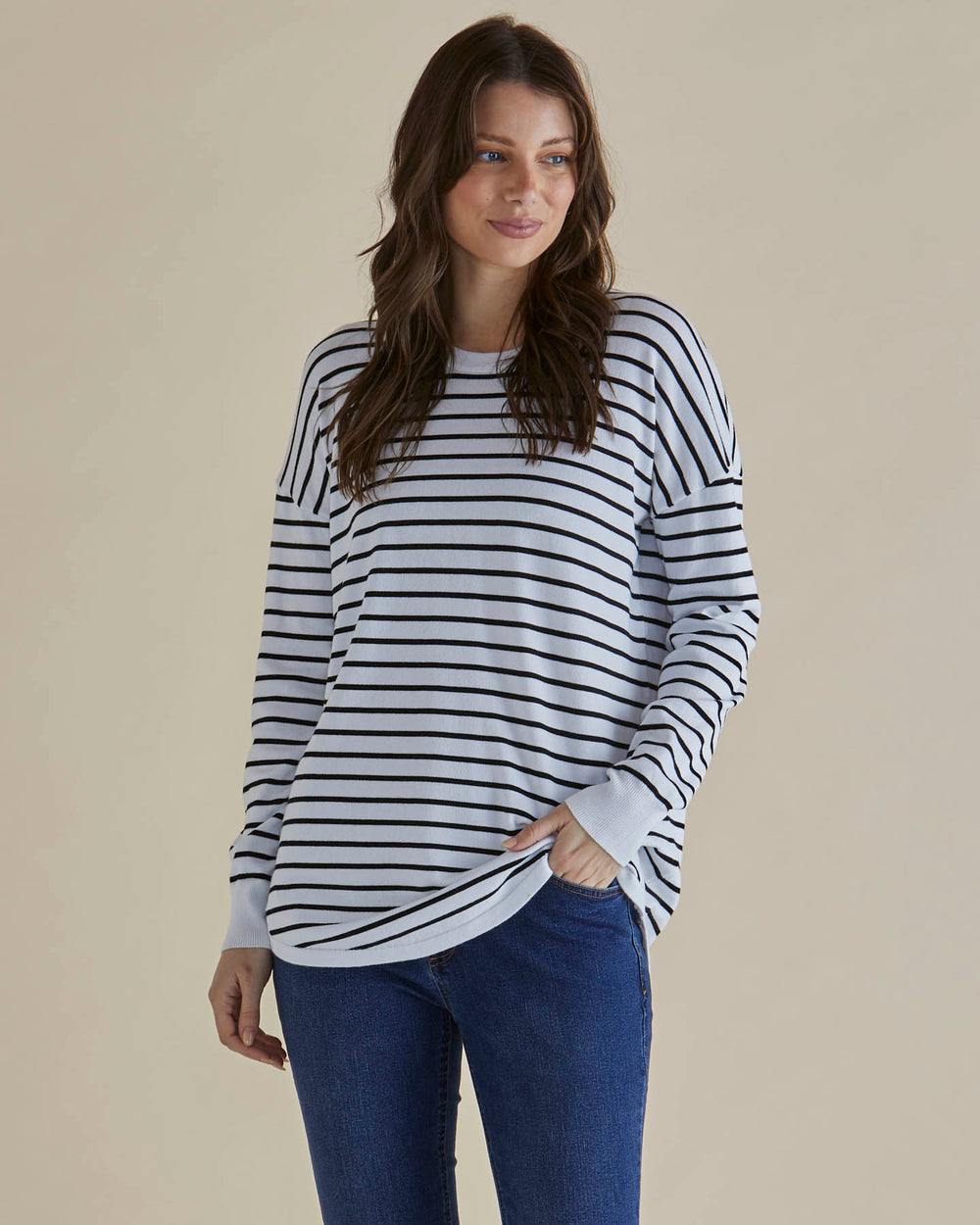 Sophie Knit Jumper - Monochrome Stripe