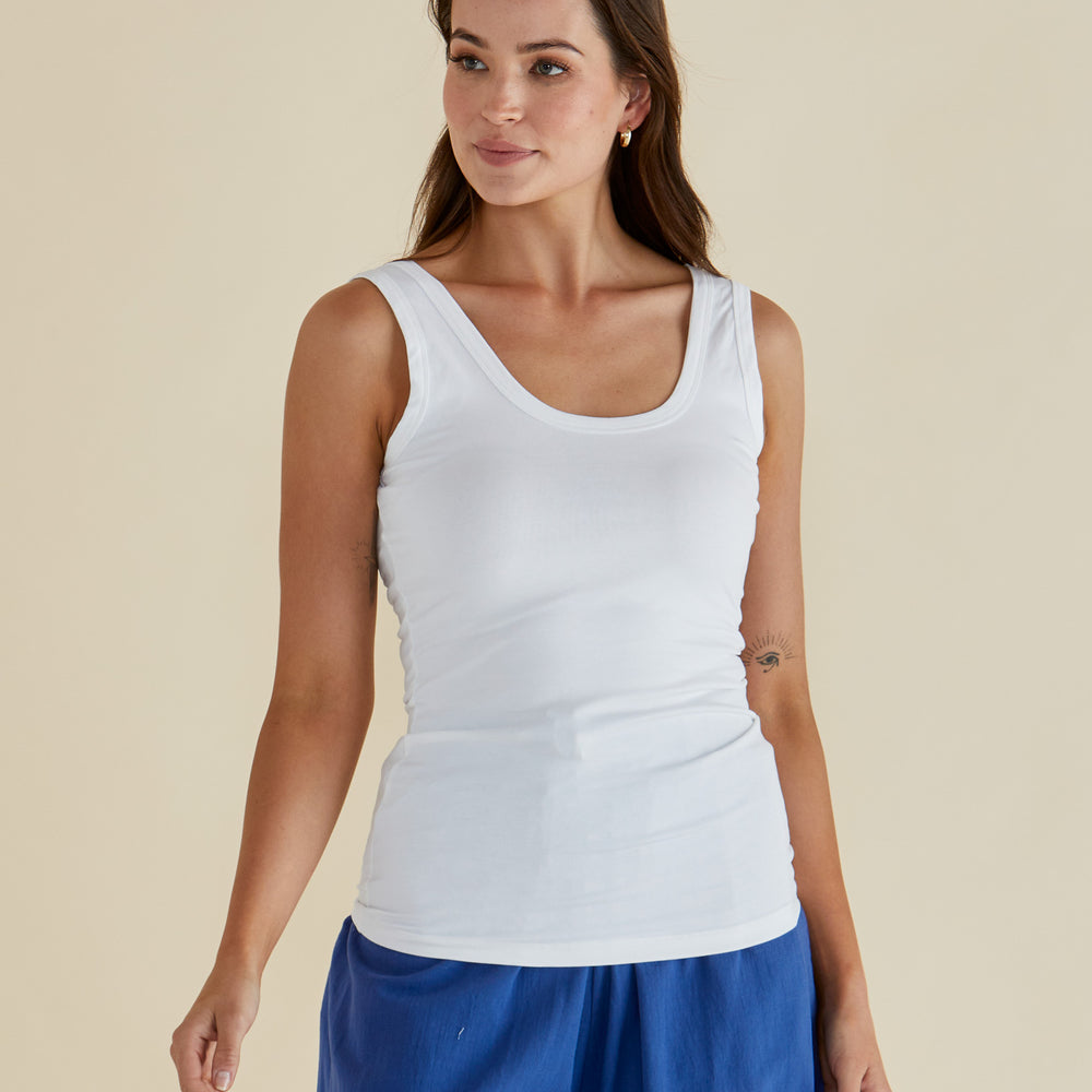 
                  
                    Emma Scoop Tank-White
                  
                