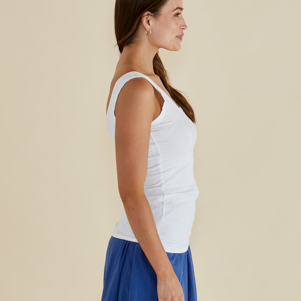 
                  
                    Emma Scoop Tank-White
                  
                