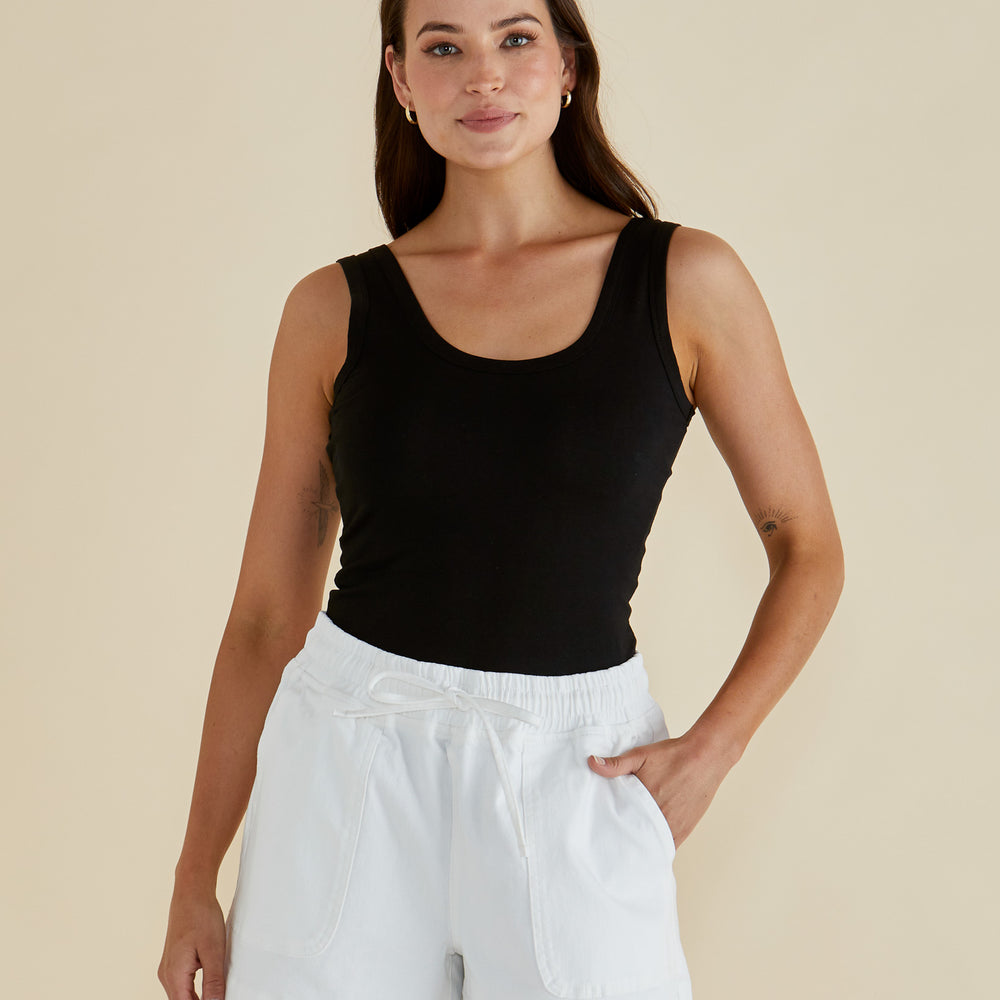 
                  
                    Emma Scoop Tank-Black
                  
                