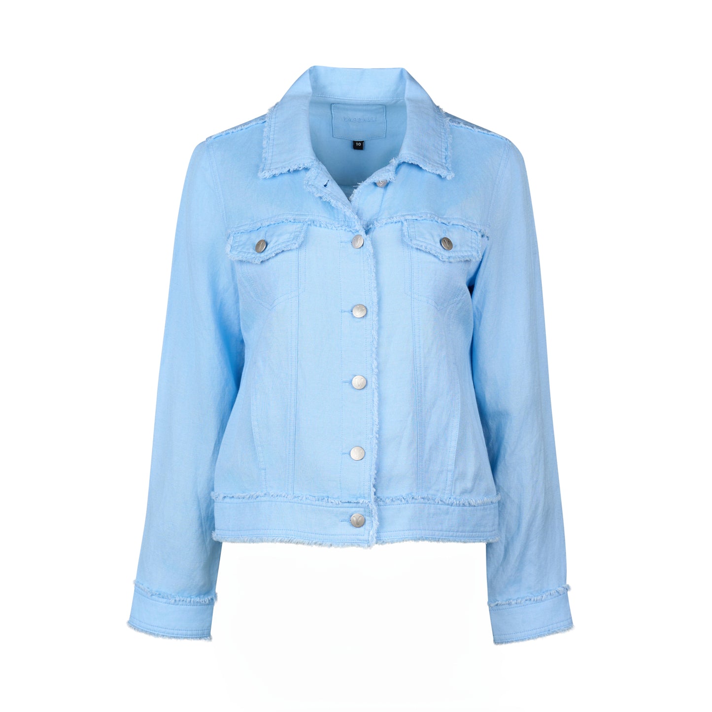 
                  
                    2026A Linen Jacket with Frayed Seams-Sky Blue
                  
                