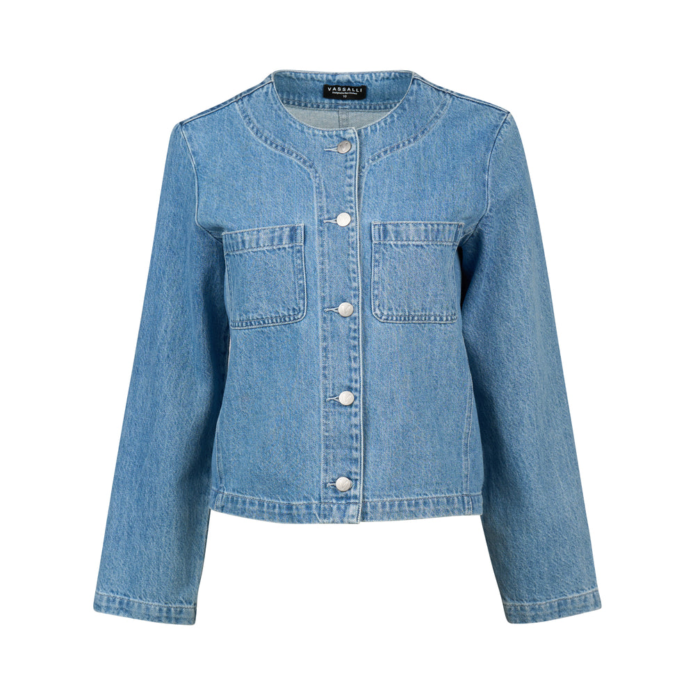 
                  
                    2102-Collarless Denim Jacket-Light wash
                  
                