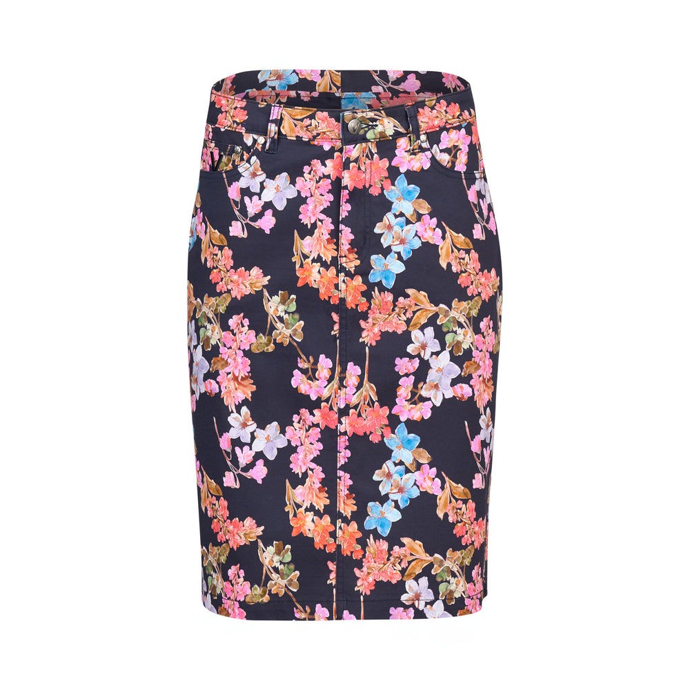 
                  
                    372AV-Printed Lightweight Skirt with Centre Back Vent-Willa
                  
                