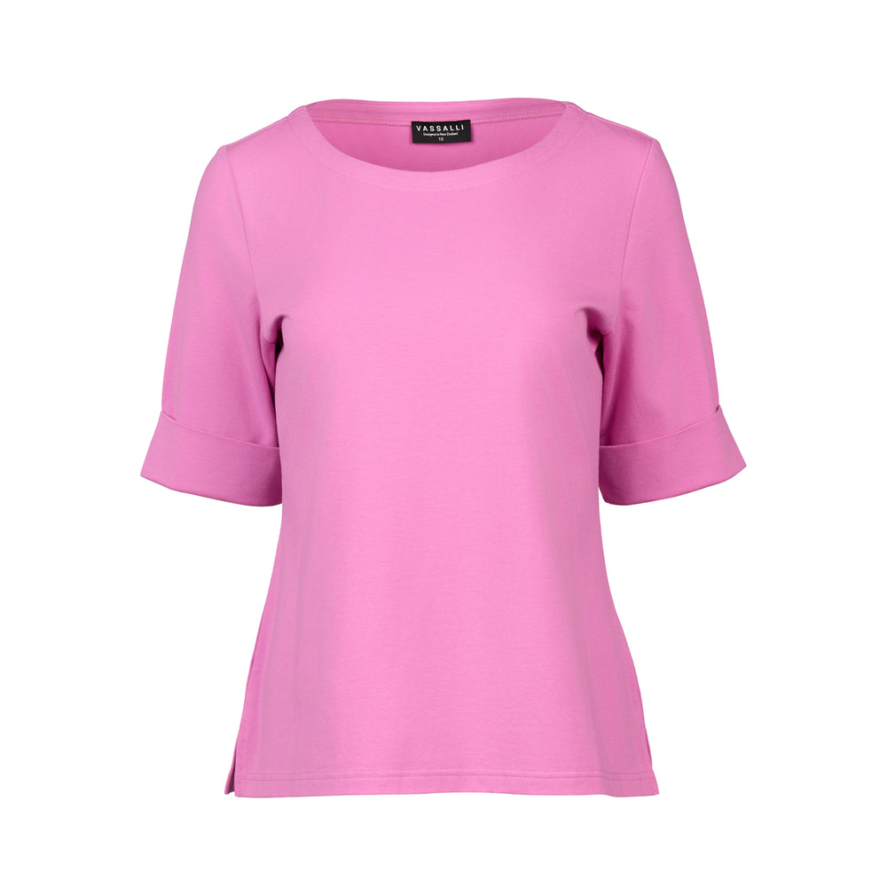 
                  
                    4262-Boat Neck Top with Cuffed Sleeve-Orchid
                  
                