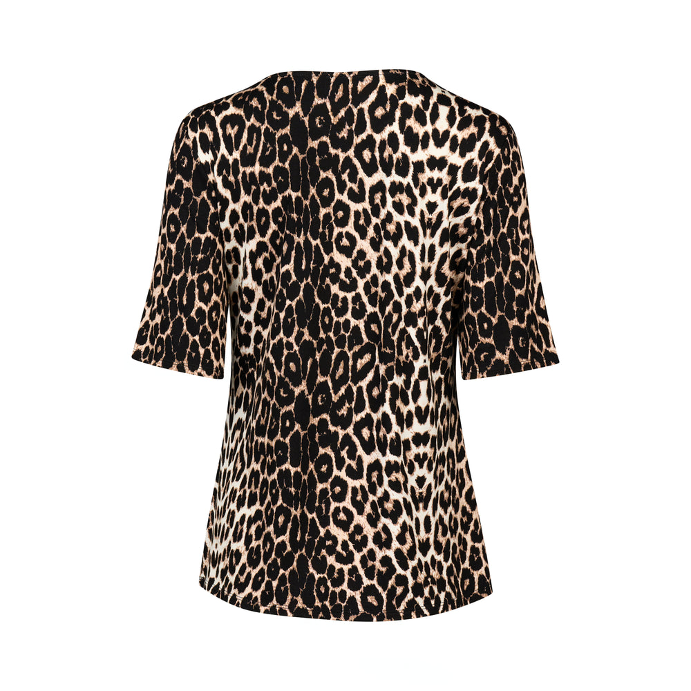 
                  
                    4329-3/4 Sleeve Round Neck Top-Leopard print
                  
                