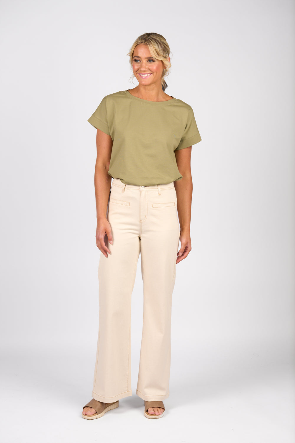 5015-Wide Leg Full Length Jean-Bone