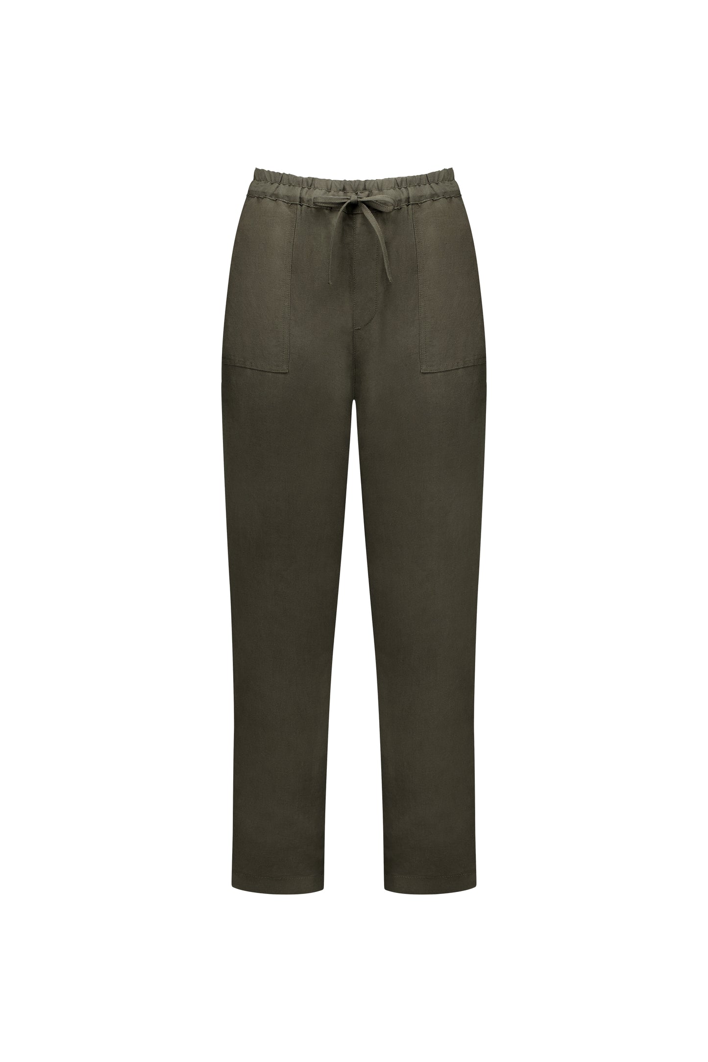 
                  
                    5016-Slim Leg Ankle Grazer Elastic Waist Linen Pant-Khaki
                  
                