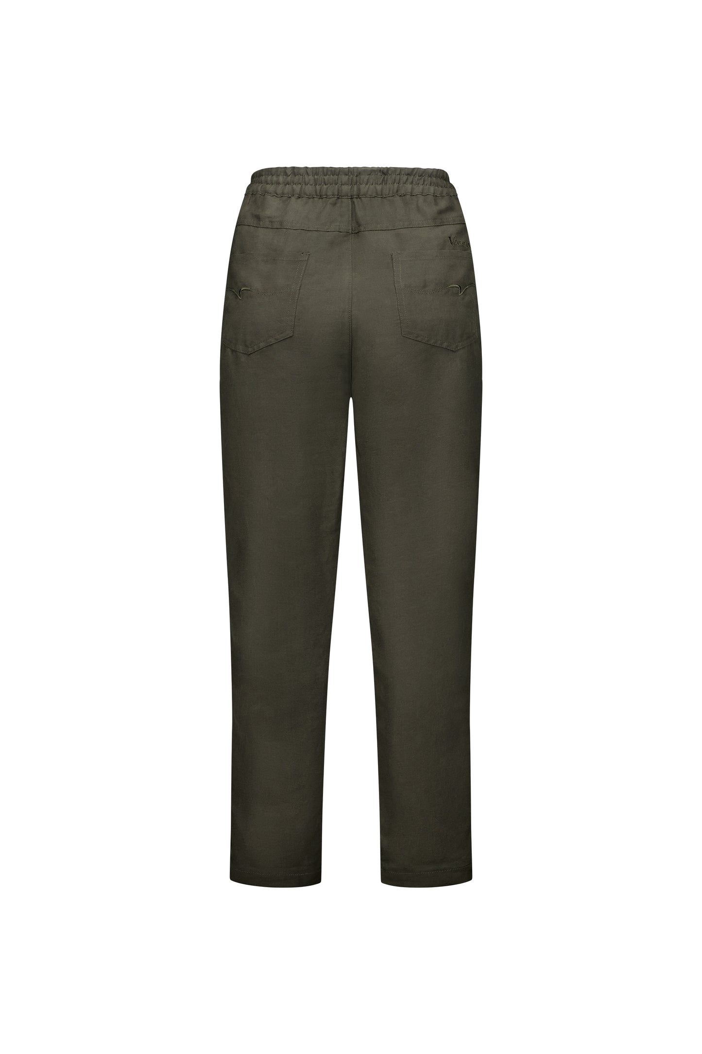 
                  
                    5016-Slim Leg Ankle Grazer Elastic Waist Linen Pant-Khaki
                  
                