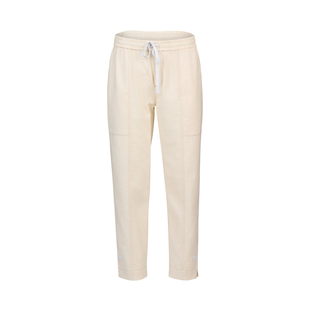 
                  
                    5040-Relaxed Leg Ankle Grazer Pant with Contrast Trim & Stitching-Natural
                  
                