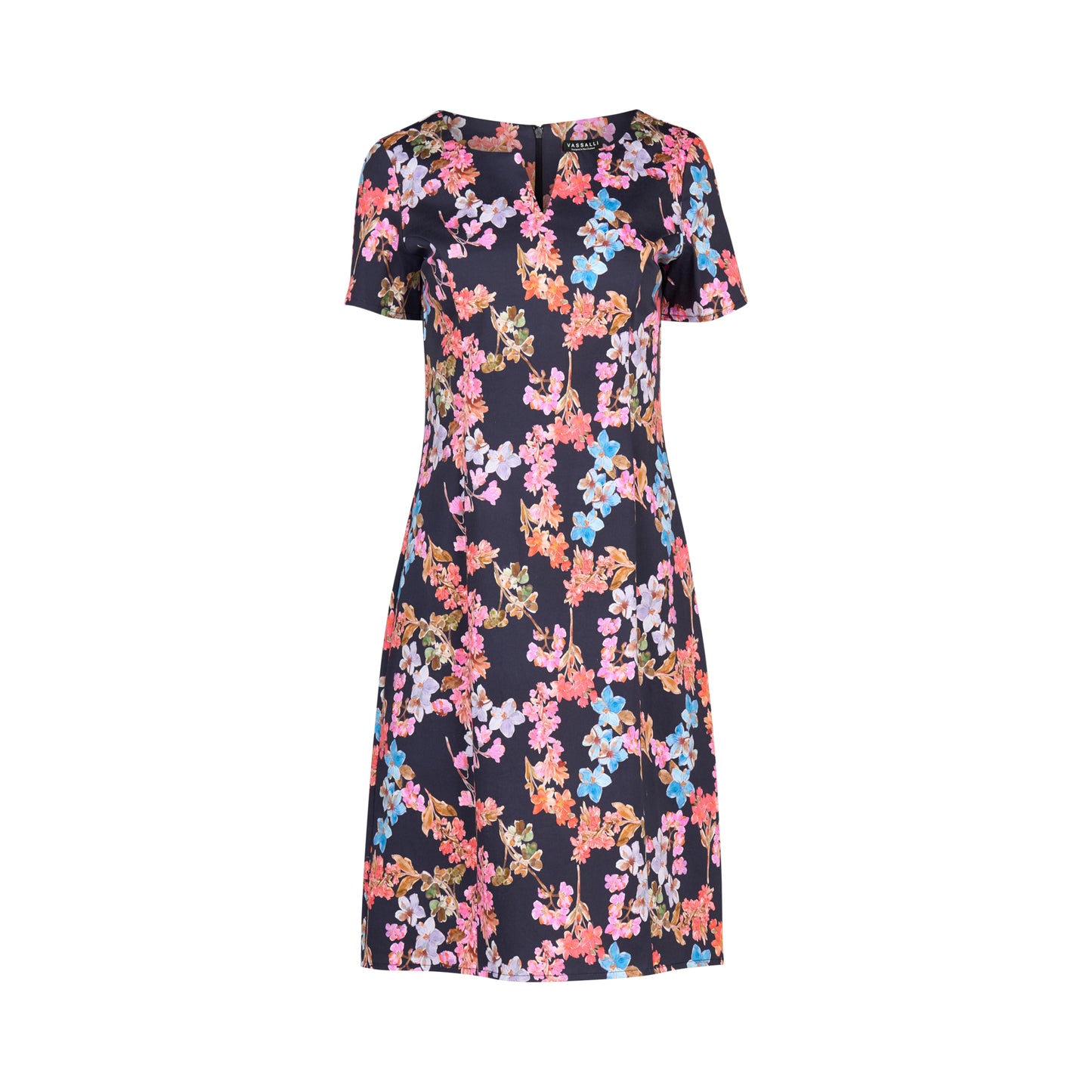 
                  
                    6092LW-Printed Lightweight Fitted Dress with Short Sleeve-Willa
                  
                