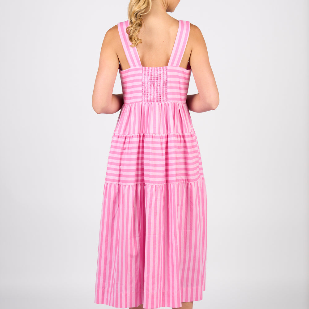 
                  
                    6099-Sleeveless Tiered Dress with Wide Straps-Pink Stripe
                  
                