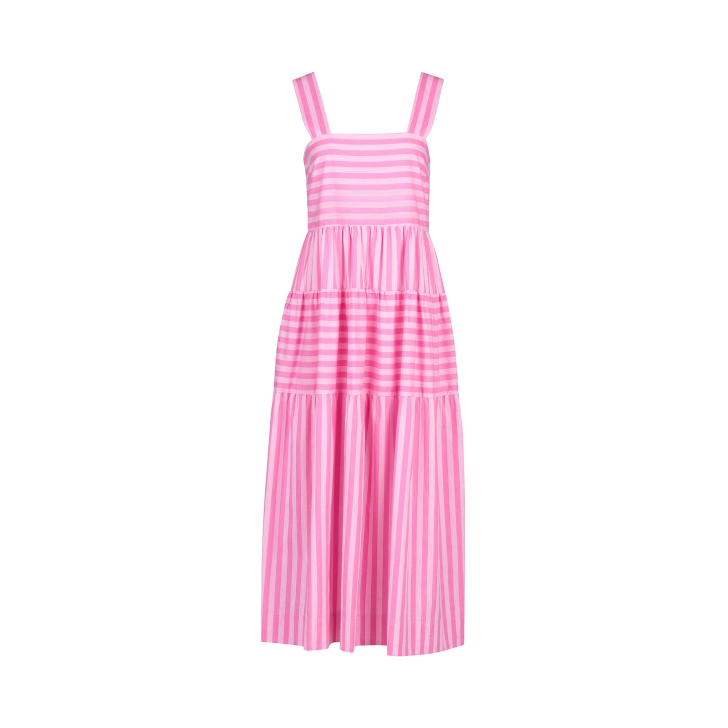 
                  
                    6099-Sleeveless Tiered Dress with Wide Straps-Pink Stripe
                  
                
