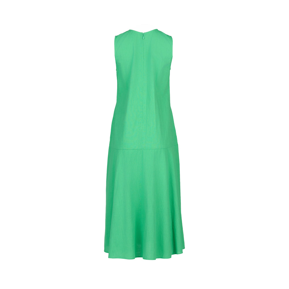 
                  
                    6102-Plain Long Sleeveless Dress with Round Neck and Pockets-Clover
                  
                