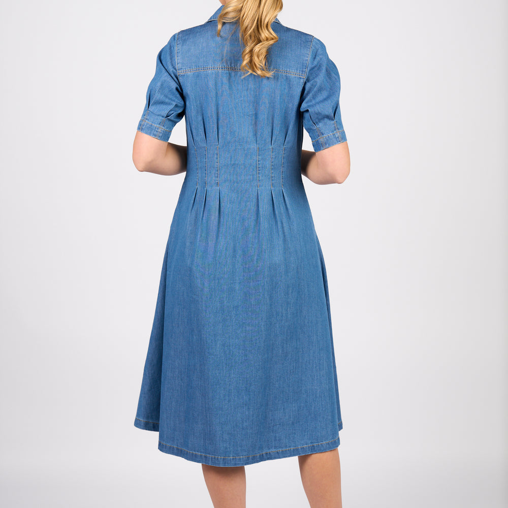 
                  
                    6114-Shaped Waist Button-Up Dress with Pockets-Mid wash
                  
                