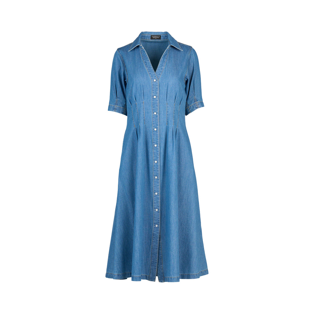 
                  
                    6114-Shaped Waist Button-Up Dress with Pockets-Mid wash
                  
                