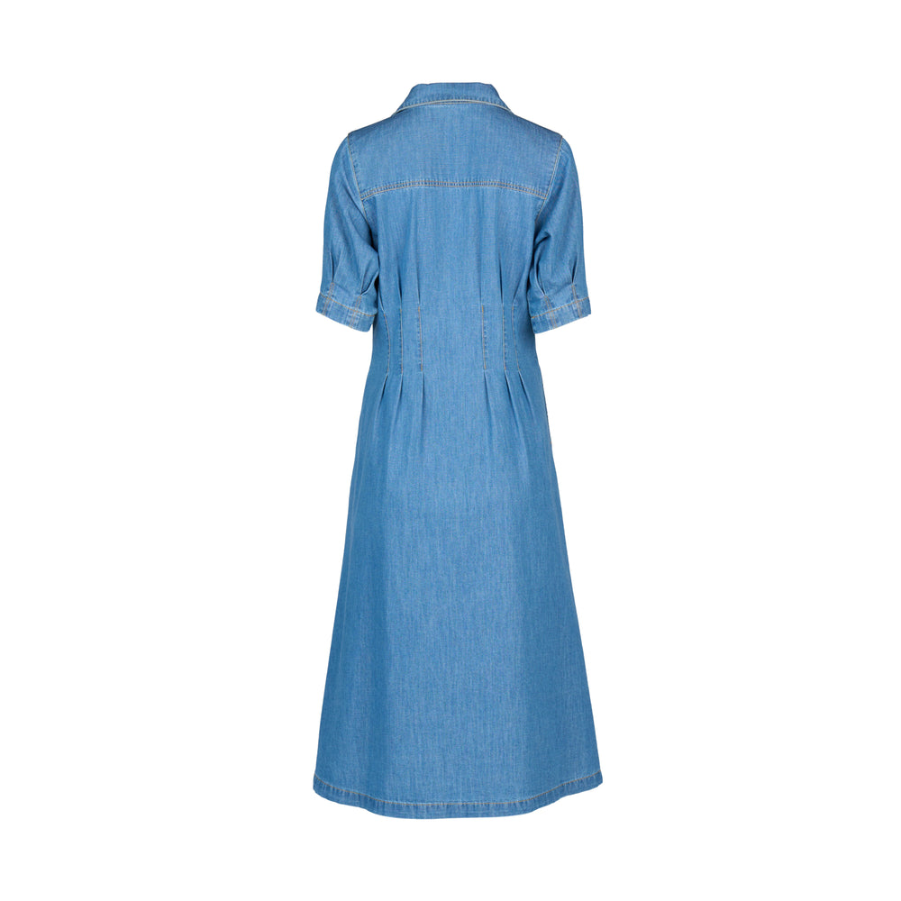 
                  
                    6114-Shaped Waist Button-Up Dress with Pockets-Mid wash
                  
                