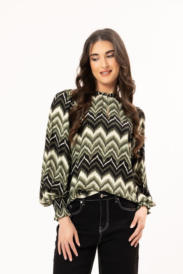
                  
                    MOVEMENT BLOUSE -FORREST STRIPE
                  
                