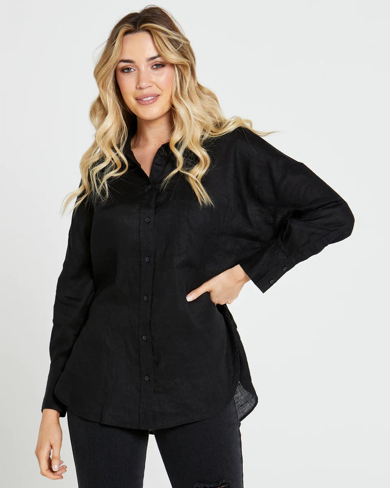 
                  
                    Teresa linen oversized buttondown shirt
                  
                